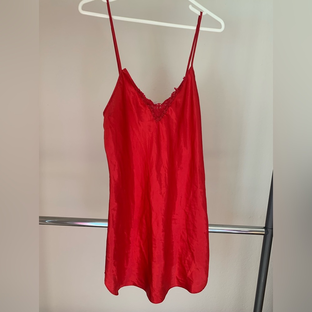 Secret Treasures Red Satin Nightgown